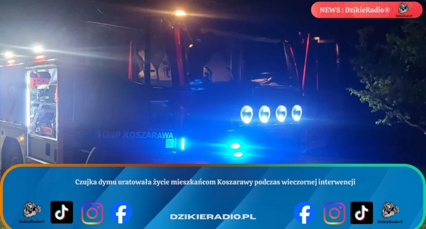 Czujka dymu uratowała życie mieszkańcom Koszarawy podczas wieczornej interwencji
