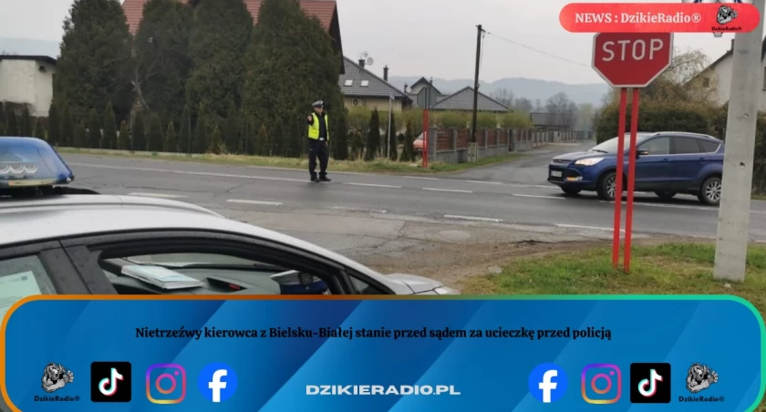 Nietrzeźwy kierowca z Bielsku-Białej stanie przed sądem za ucieczkę przed policją