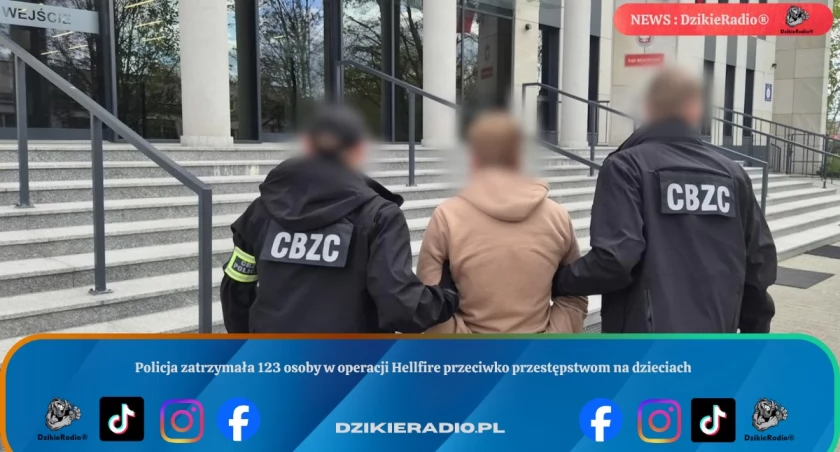 Policja zatrzymała 123 osoby w operacji Hellfire przeciwko przestępstwom na dzieciach