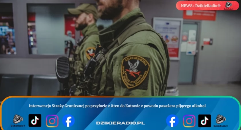 Interwencja Straży Granicznej po przylocie z Aten do Katowic z powodu pasażera pijącego alkohol