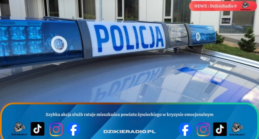 Szybka akcja służb ratuje mieszkańca powiatu żywieckiego w kryzysie emocjonalnym