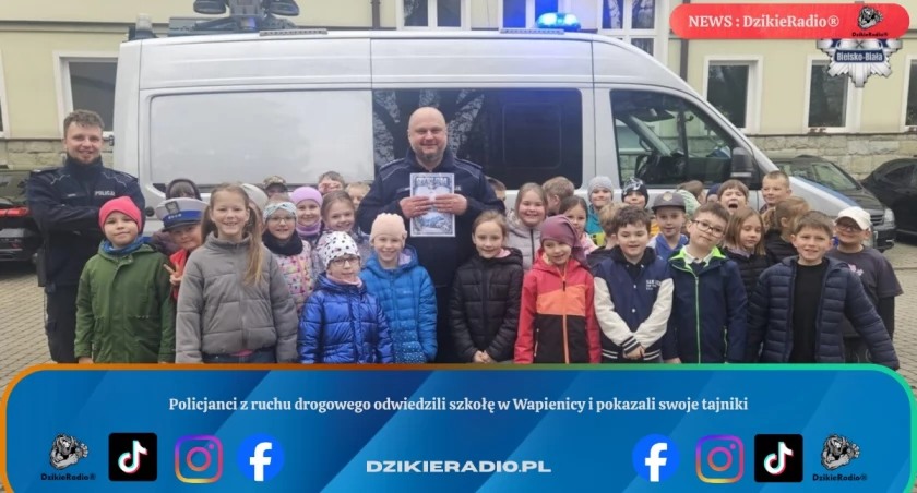 Policjanci z ruchu drogowego odwiedzili szkołę w Wapienicy i pokazali swoje tajniki