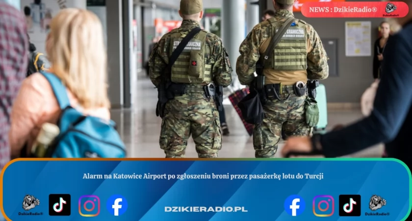 Interwencja Straży Granicznej na lotnisku Katowice po zgłoszeniu o karabinie