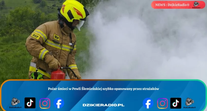 Pożar śmieci w Pewli Ślemieńskiej szybko opanowany przez strażaków