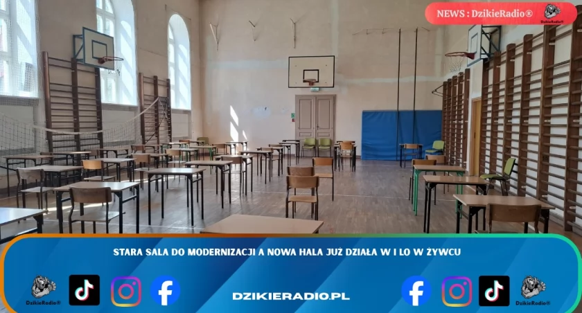 Stara sala do modernizacji a nowa hala już działa w I LO w Żywcu