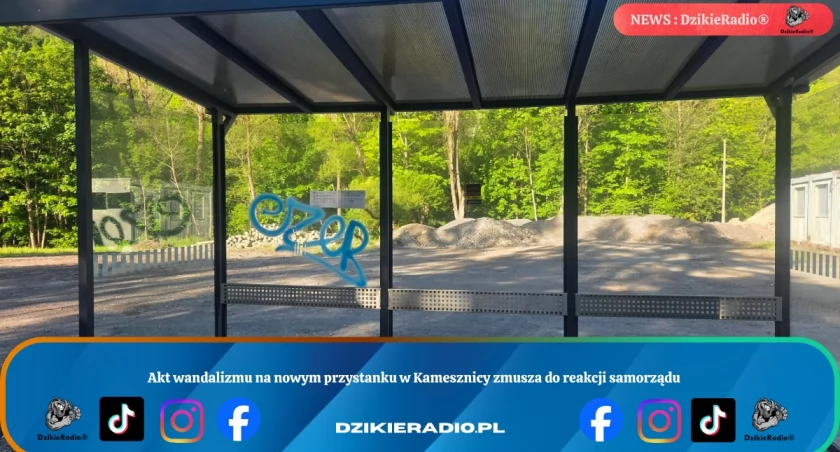 Akt wandalizmu na nowym przystanku w Kamesznicy zmusza do reakcji samorządu