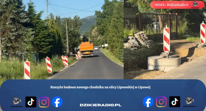 Ruszyła budowa nowego chodnika na ulicy Lipowskiej w Lipowej