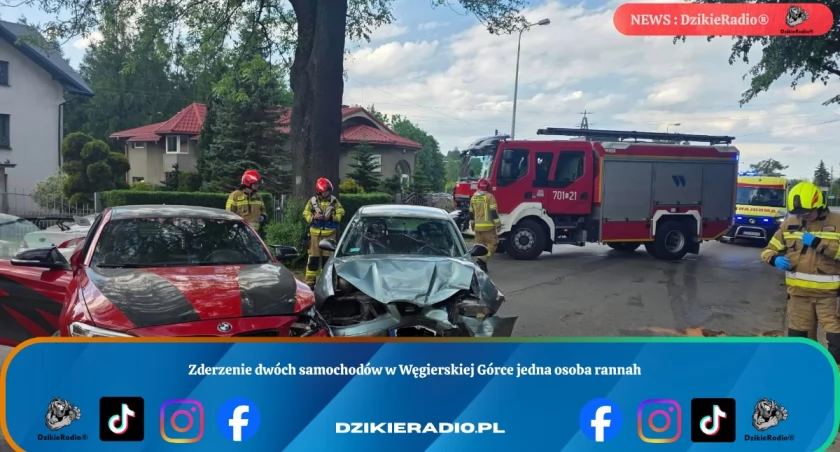 Zderzenie dwóch samochodów w Węgierskiej Górce jedna osoba ranna
