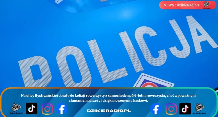Wypadek rowerowy w Bielsku-Białej z poważnymi obrażeniami poszkodowanego