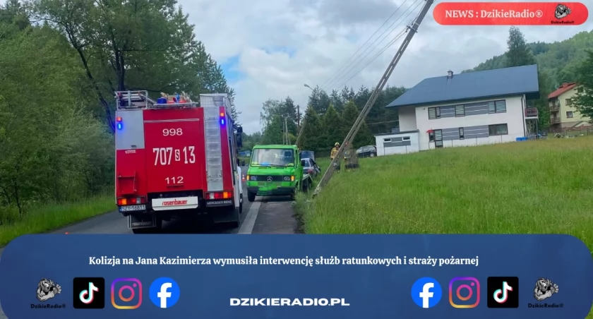 Kolizja na Jana Kazimierza wymusiła interwencję służb ratunkowych i straży pożarnej