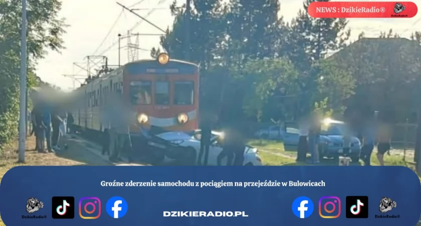 Groźne zderzenie samochodu z pociągiem na przejeździe w Bulowicach