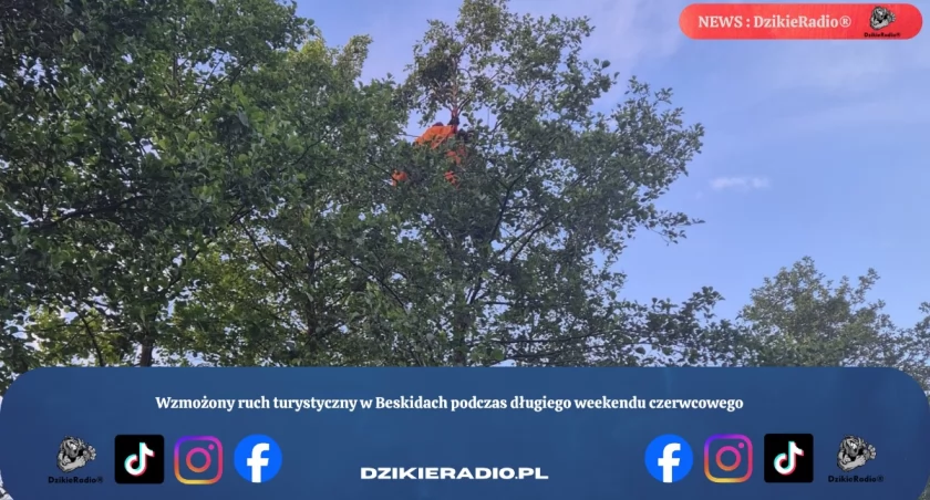 Wzmożony ruch turystyczny w Beskidach podczas długiego weekendu czerwcowego