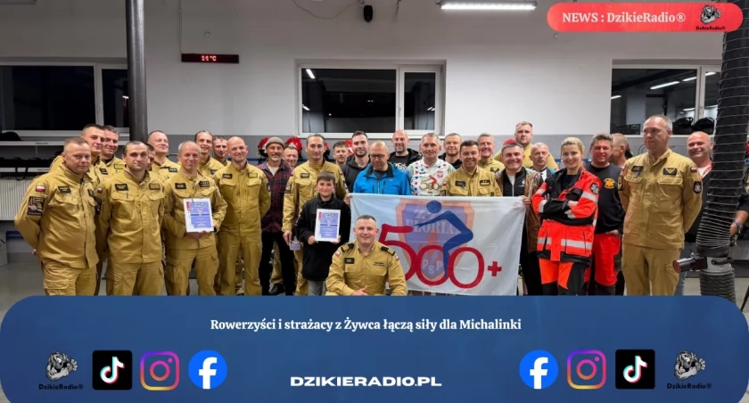 Rowerzyści i strażacy z Żywca łączą siły dla Michalinki