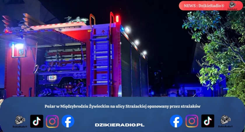 Pożar w Międzybrodziu Żywieckim na ulicy Strażackiej opanowany przez strażaków