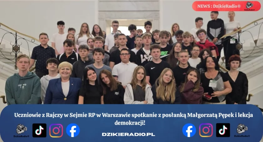 Uczniowie z Rajczy odwiedzili Sejm i poznali tajniki polskiej demokracji.