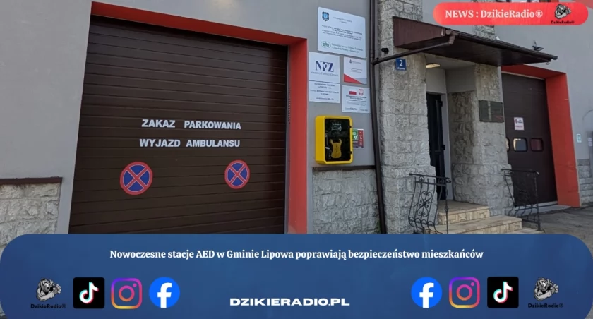 Gmina Lipowa montuje stacje AED zapewniające szybką pomoc medyczną