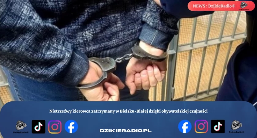 Nietrzeźwy kierowca zatrzymany w Bielsku-Białej dzięki obywatelskiej czujności