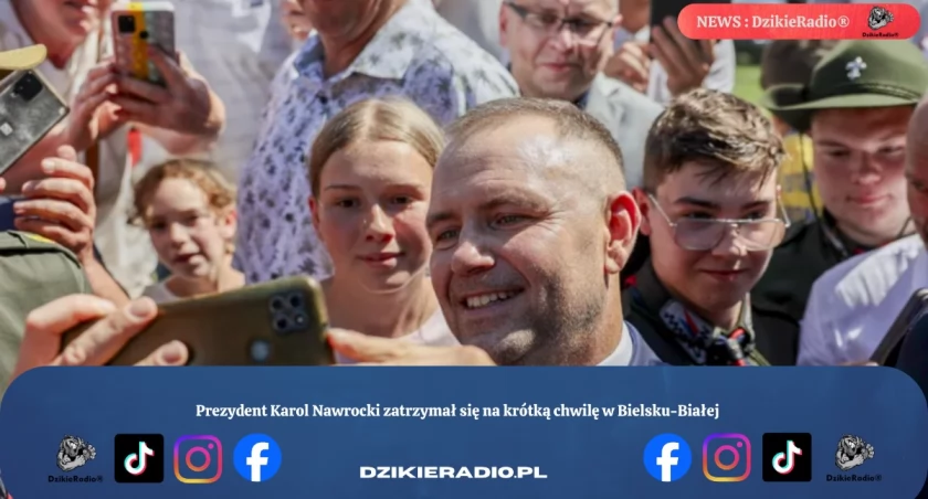 Prezydent Karol Nawrocki zatrzymał się na krótką chwilę w Bielsku-Białej