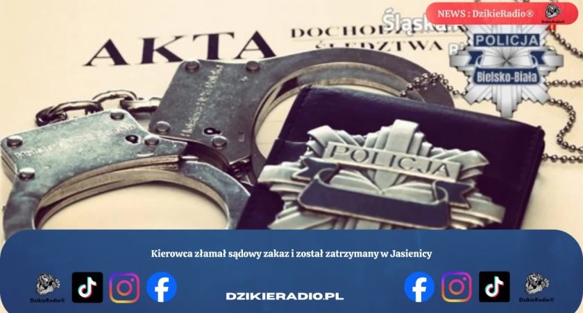 Kierowca złamał sądowy zakaz i został zatrzymany w Jasienicy