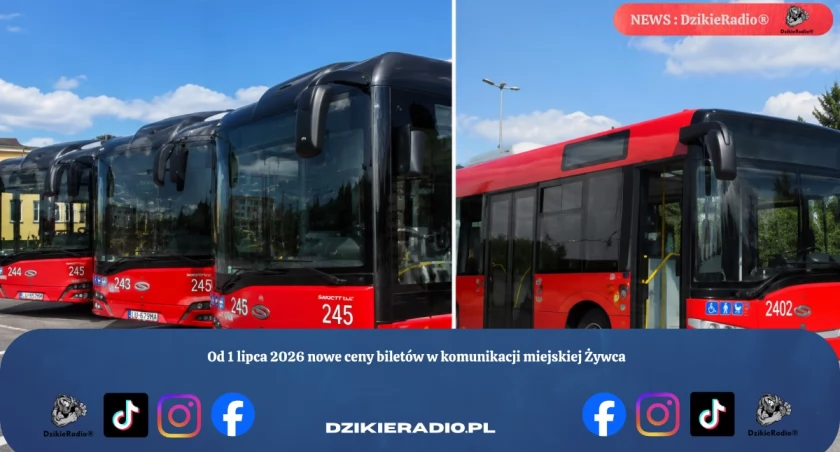 Od 1 lipca 2026 nowe ceny biletów w komunikacji miejskiej Żywca