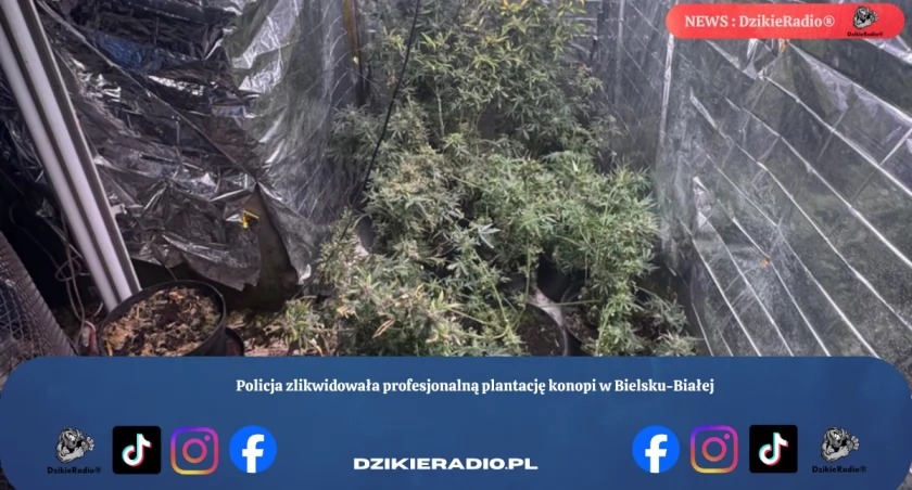 Policja zlikwidowała profesjonalną plantację konopi w Bielsku-Białej