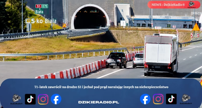 71-latek zawrócił na drodze S1 i jechał pod prąd narażając innych na niebezpieczeństwo