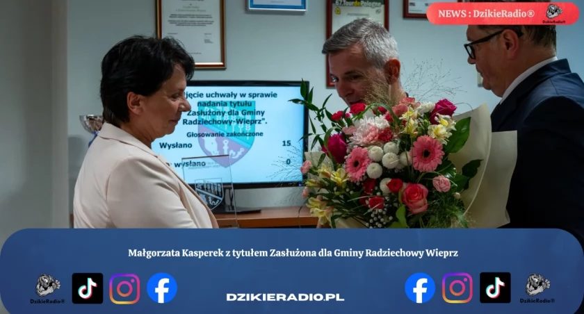 Małgorzata Kasperek z tytułem Zasłużona dla Gminy Radziechowy Wieprz
