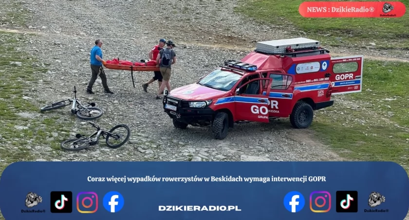 Coraz więcej wypadków rowerzystów w Beskidach wymaga interwencji GOPR