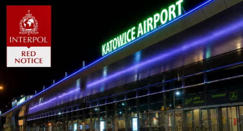 Polka zatrzymana na lotnisku w Pyrzowicach na podstawie czerwonej noty Interpolu