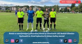 Remisujący mecz LKS Beskid Gilowice-Rychwałd z Orłem Łękawica II w Gilowicach