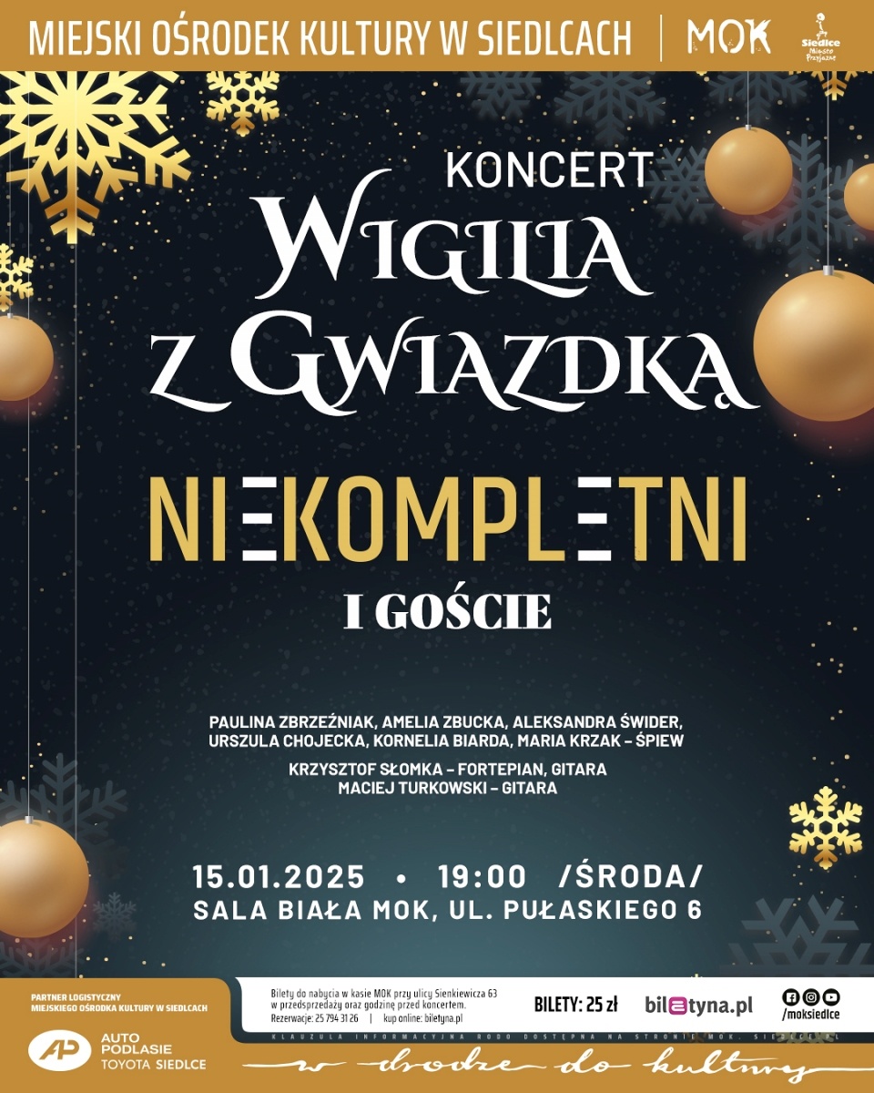 Wigilia z gwiazdką - koncert zespołu Niekompletni
