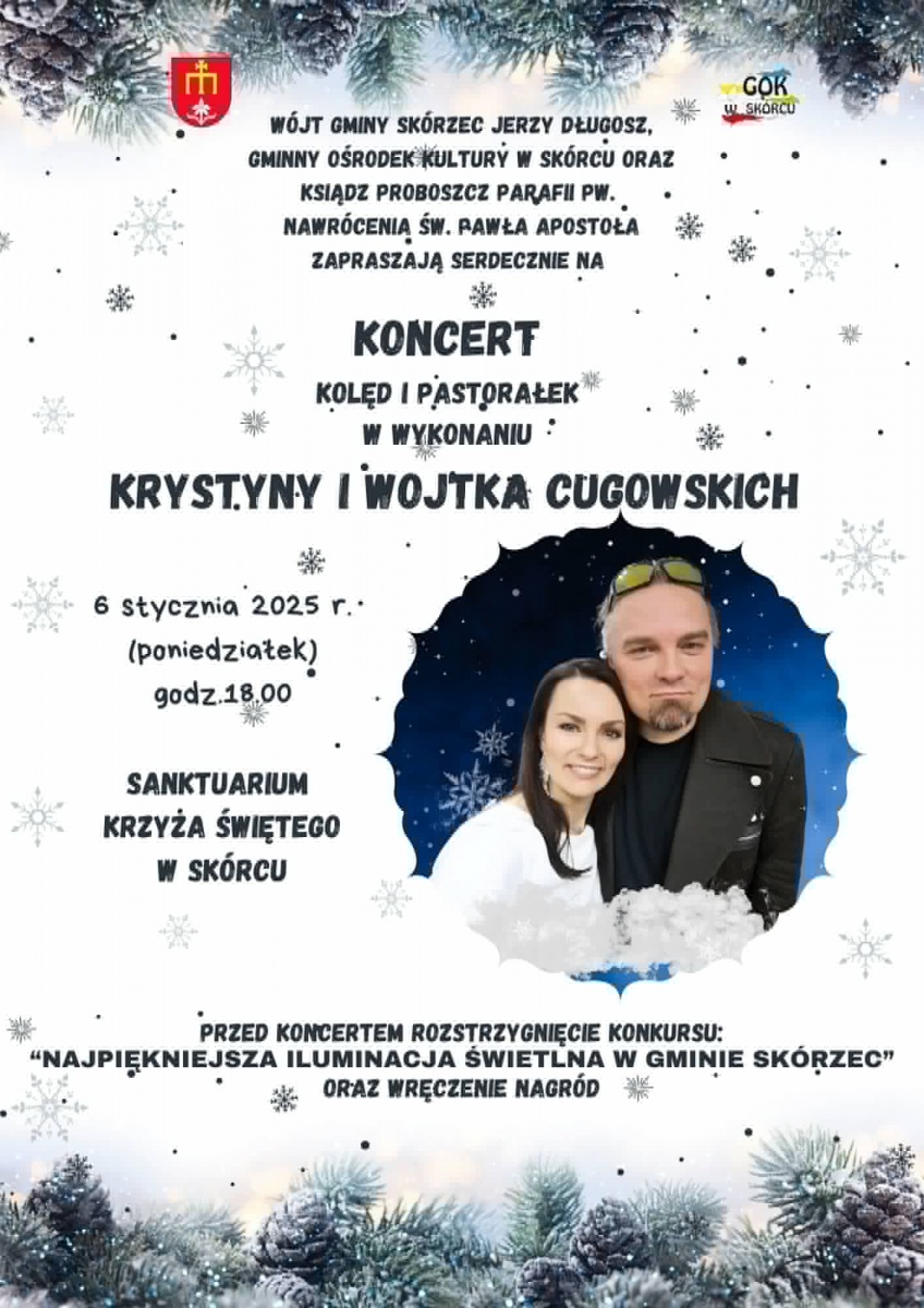 Skórzec: Koncert kolęd w wykonaniu Krystyny i Wojtka Cugowskich