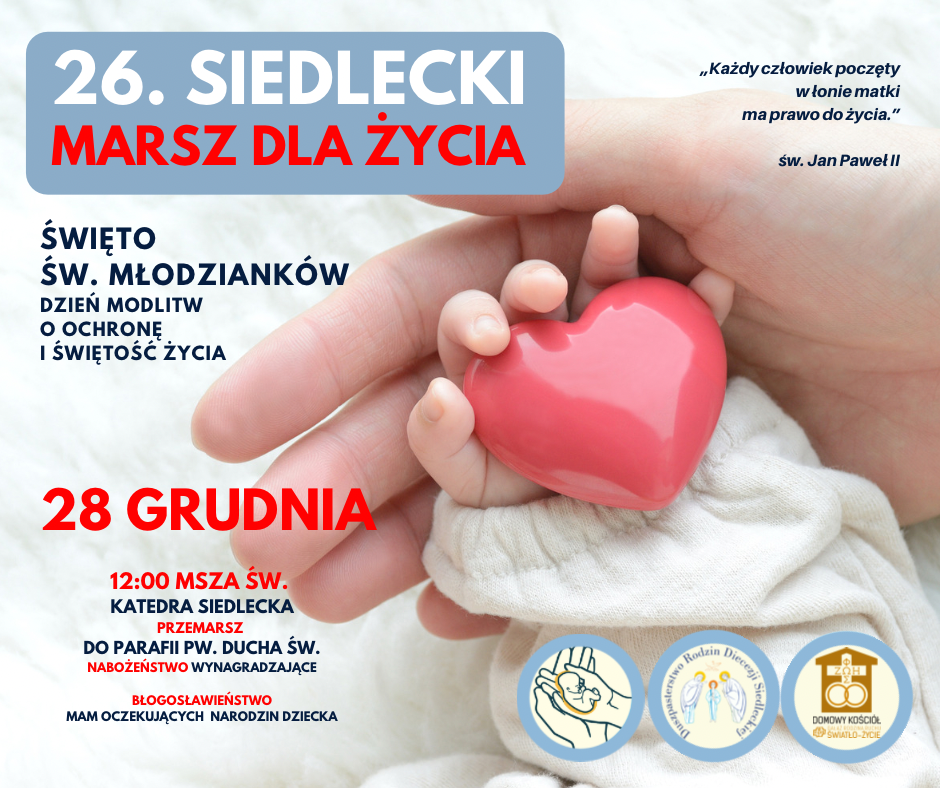 Ulicami Siedlec przejdzie Marsz dla Życia