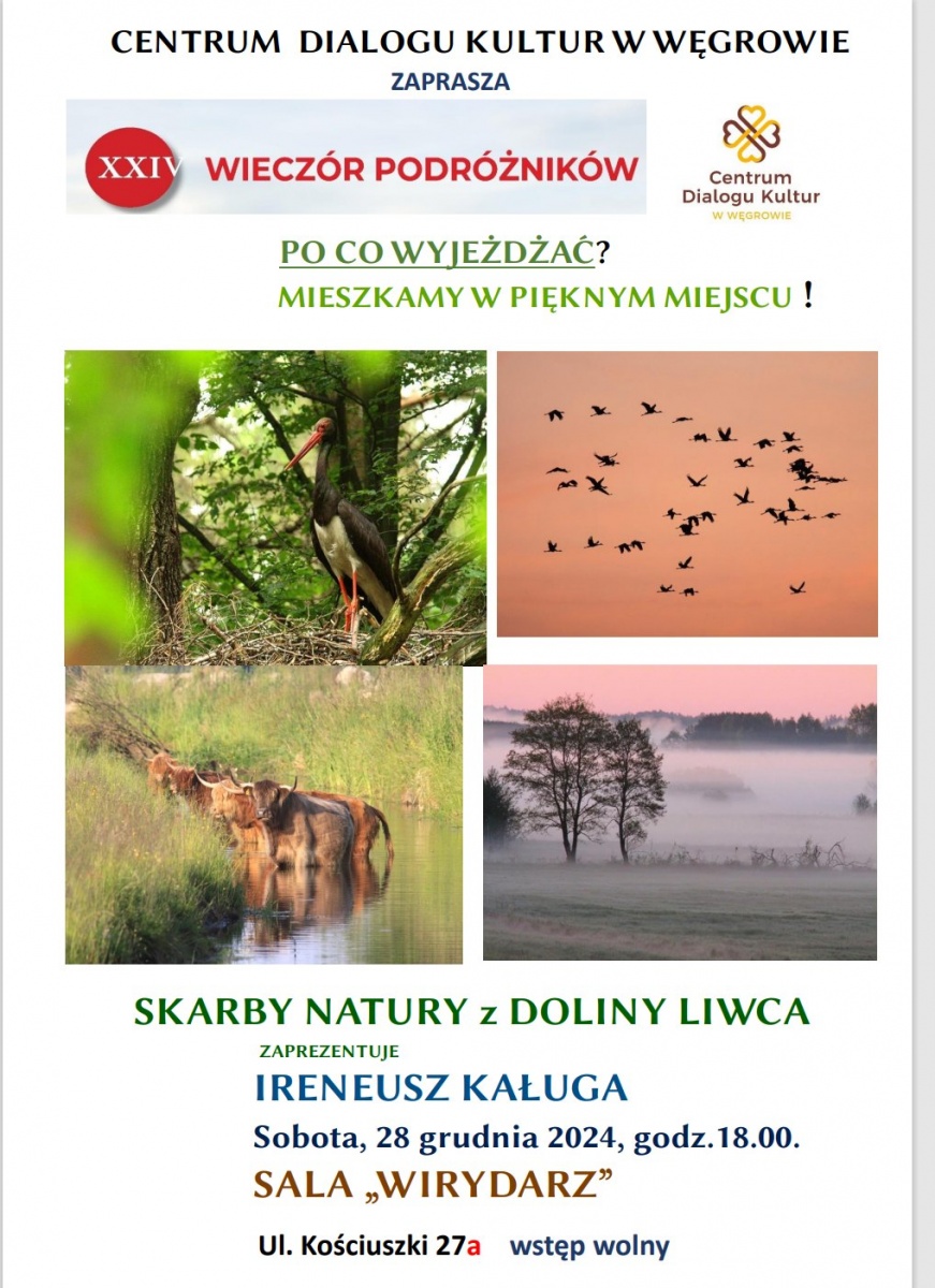 „Wieczór Podróżników” w Węgrowie: O bocianach i nie tylko