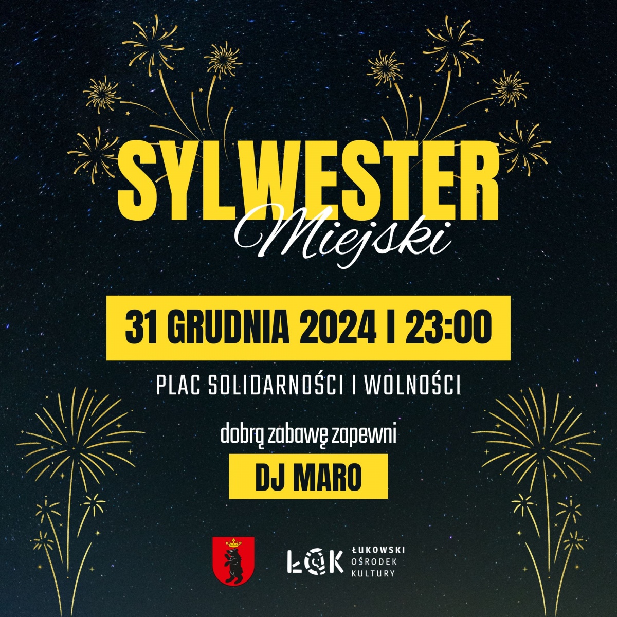 Łuków: Sylwester w centrum miasta