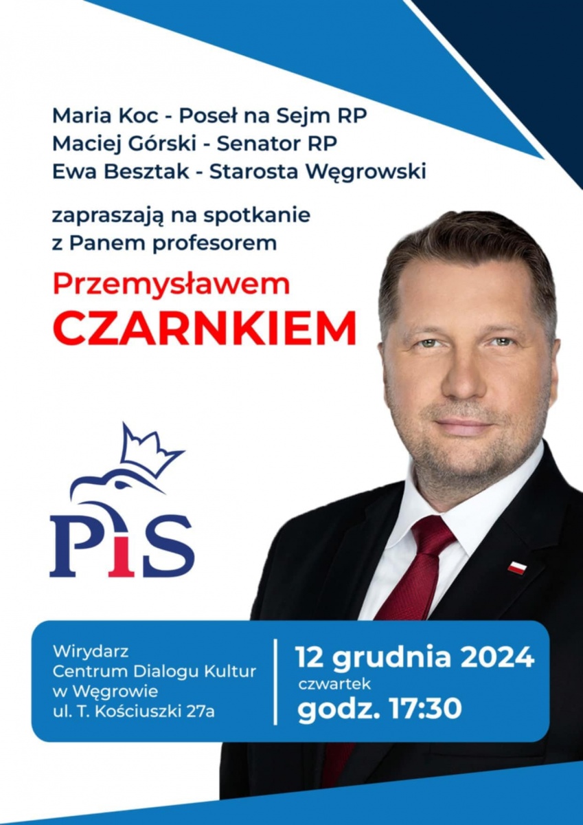 Przemysław Czarnek przyjedzie do Węgrowa