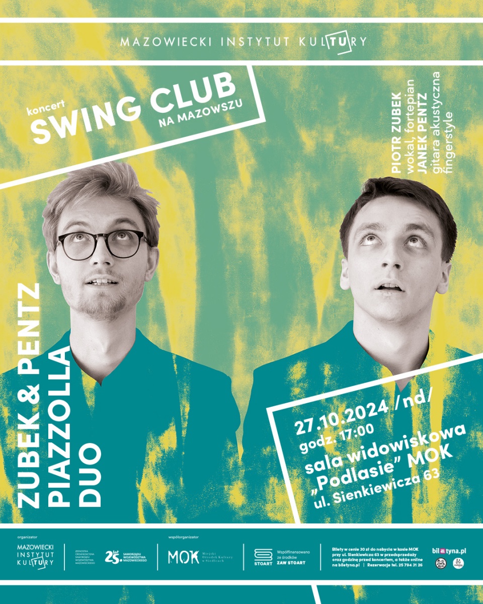 Koncert Zubek & Pentz Piazzolla Duo w ramach cyklu Swing Club na Mazowszu