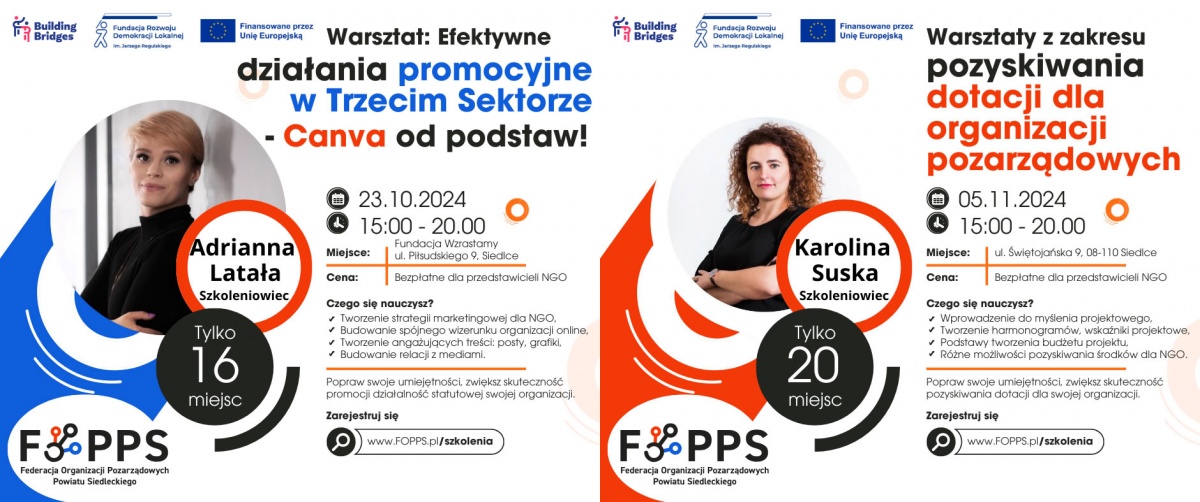 FOPPS zaprasza na bezpłatne warsztaty dla organizacji pozarządowych z powiatu siedleckiego