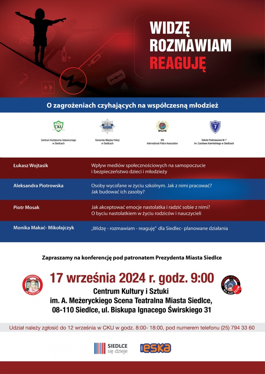 Zagrożenia czyhające na współczesną młodzież - konferencja w Siedlcach