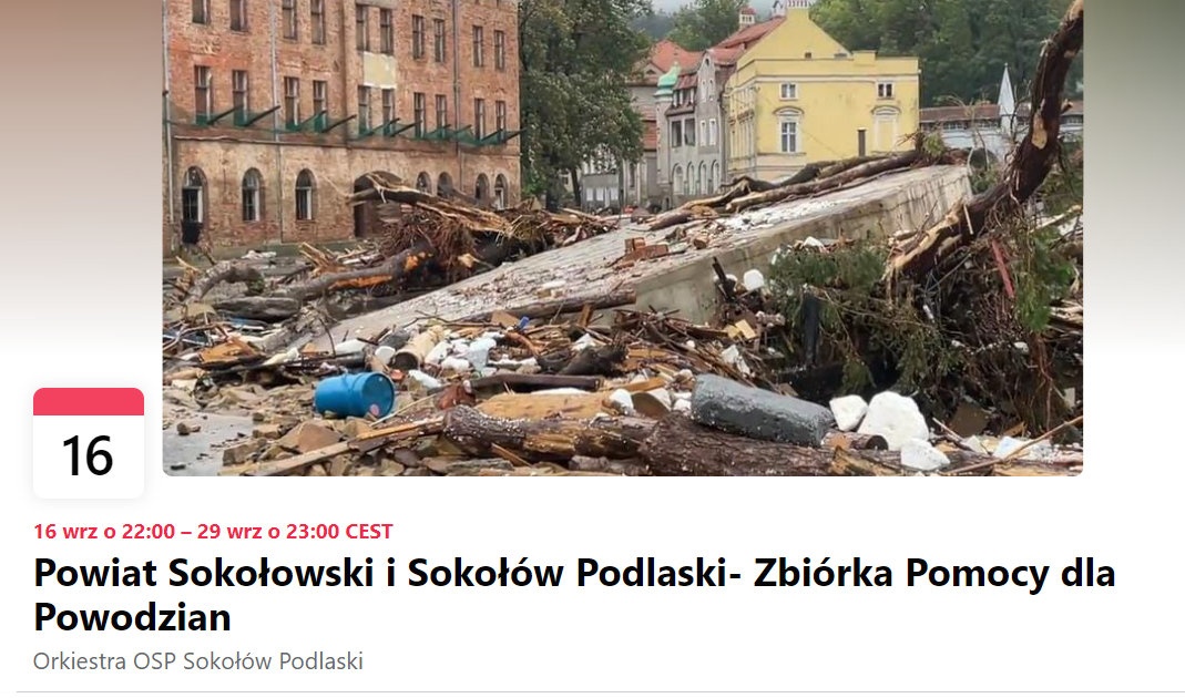 Sokołów Podlaski dla powodzian