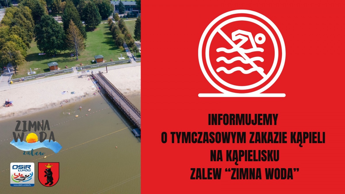 Łuków: Zakaz kąpieli w zalewie „Zimna Woda”
