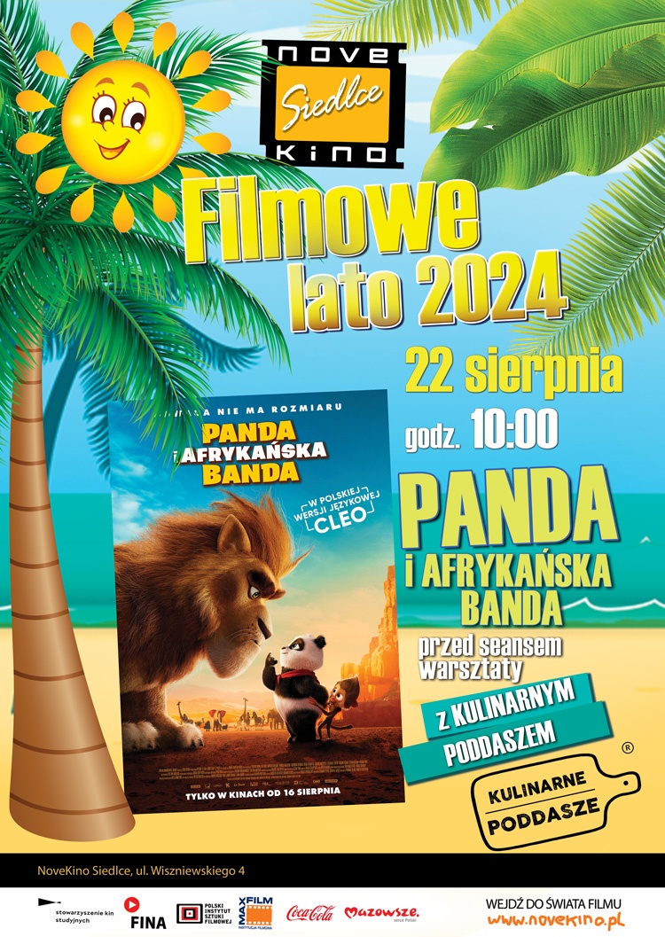 FILMOWE LATO w Novekino Siedlce 22 sierpnia  godz. 10:00!