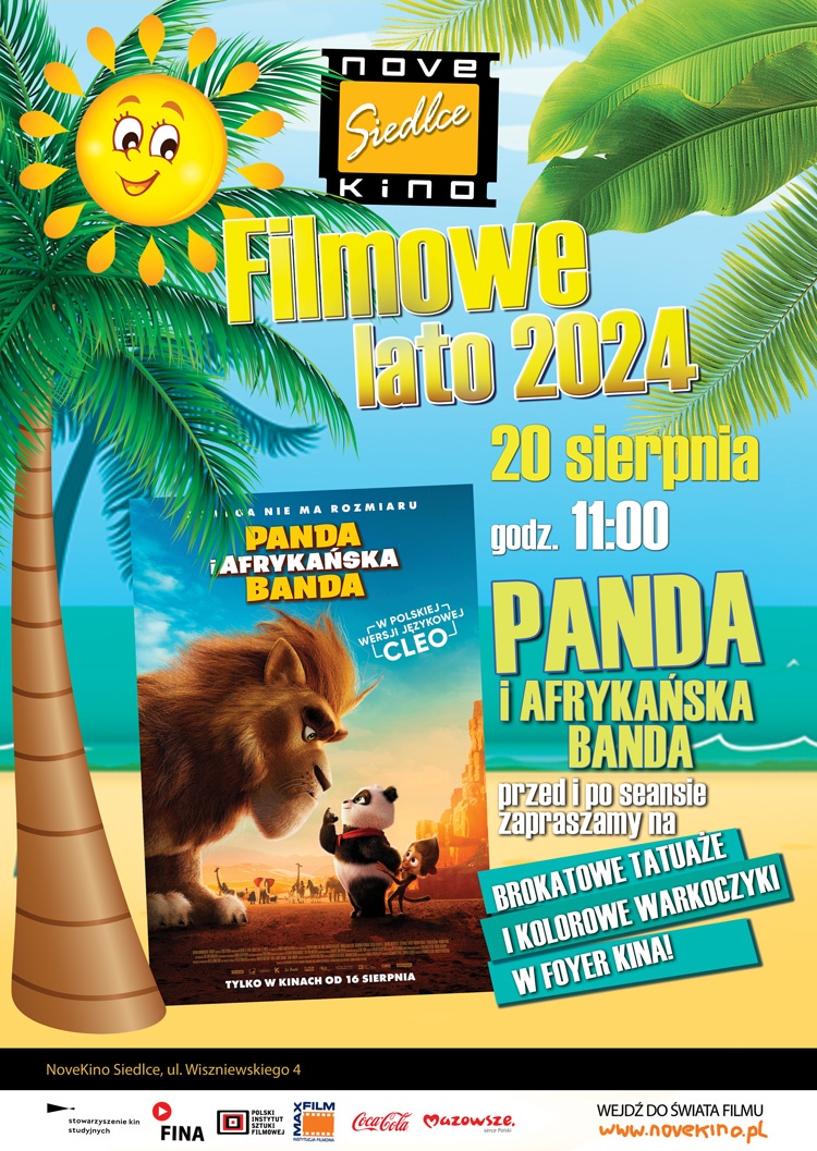 FILMOWE LATO w Novekino Siedlce 20 sierpnia  godz. 11:00!