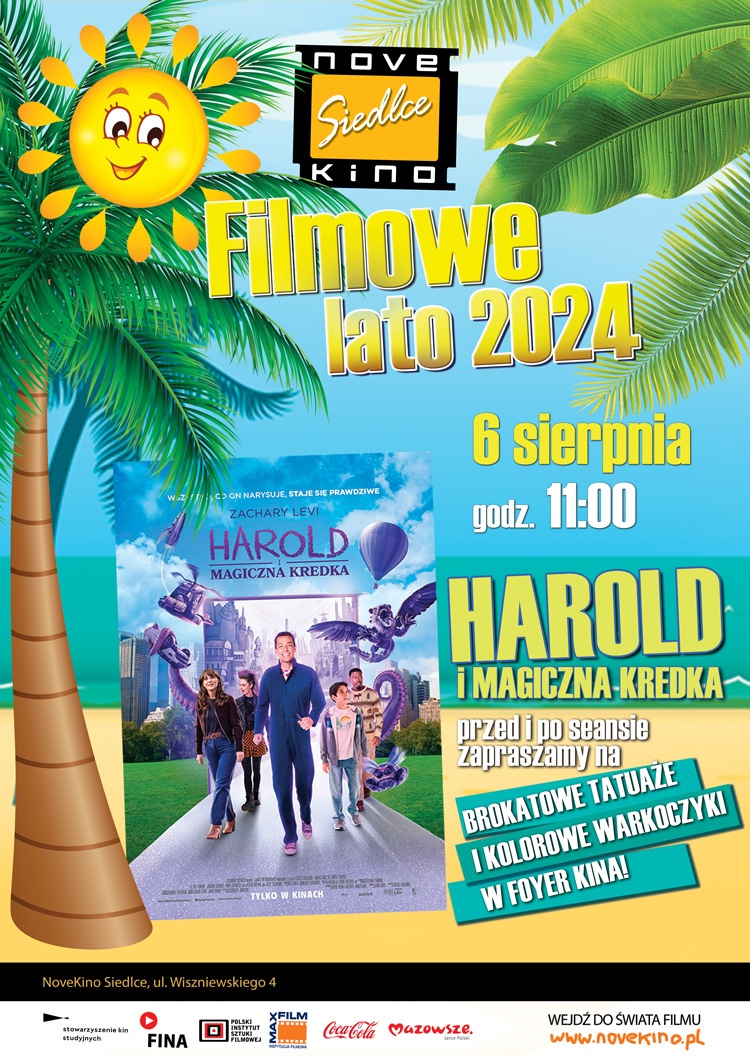 FILMOWE LATO w Novekino Siedlce 6 sierpnia  godz. 11:00!
