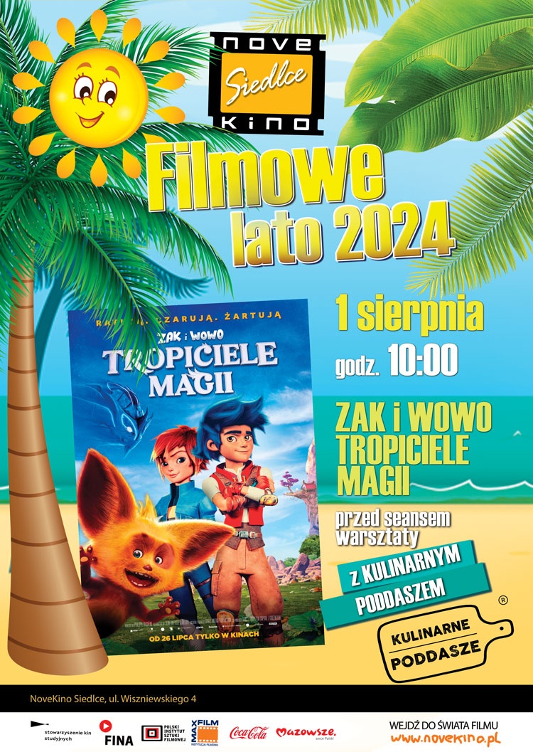 FILMOWE LATO w Novekino Siedlce 1 sierpnia  godz. 10:00!