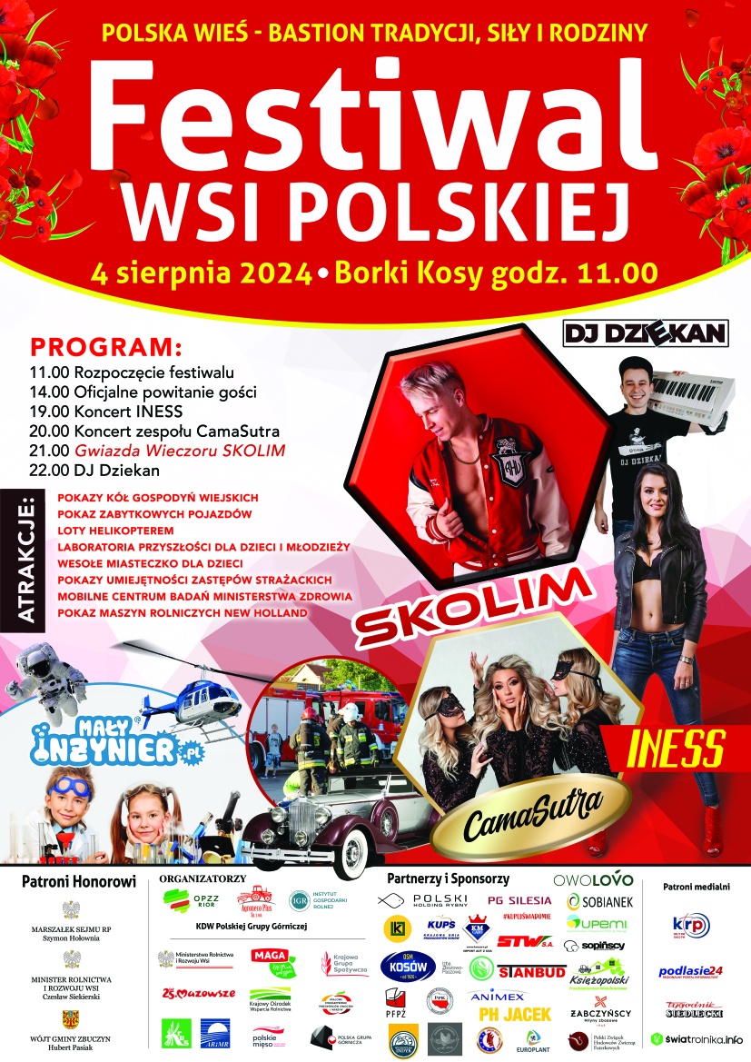 Na Festiwalu Wsi Polskiej w Borkach Kosach - marszałek Hołownia i gwiazdy disco: Skolim, CamaSutra, Iness