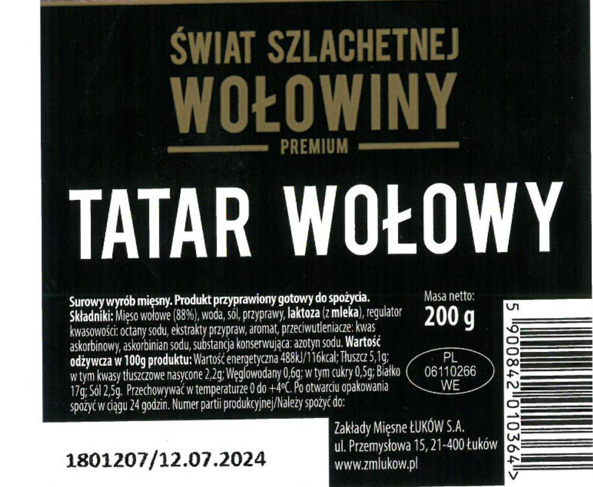 Salmonella w tatarze wołowym z Łukowa