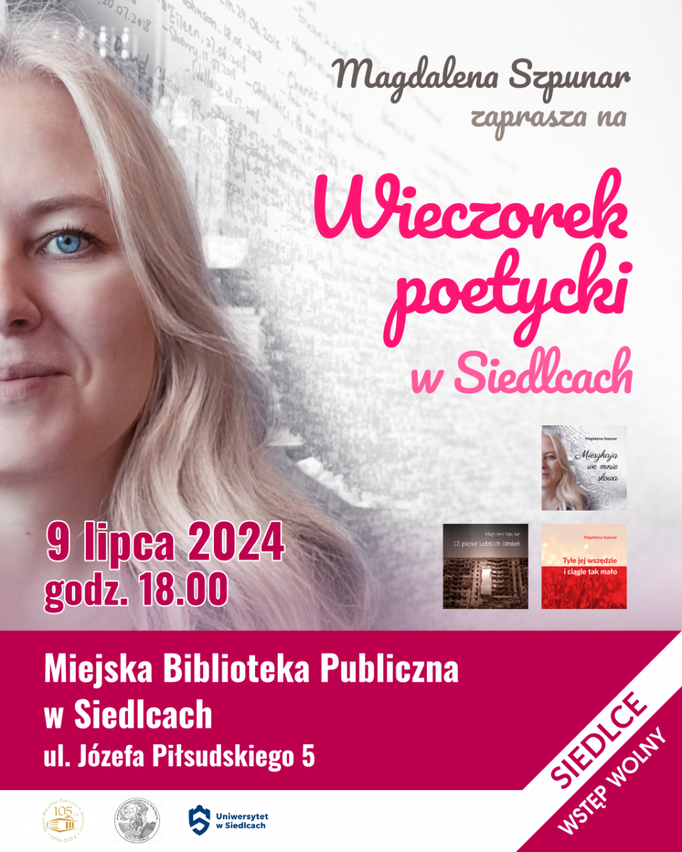 Magdalena Szpunar w Miejskiej Bibliotece Publicznej w Siedlcach