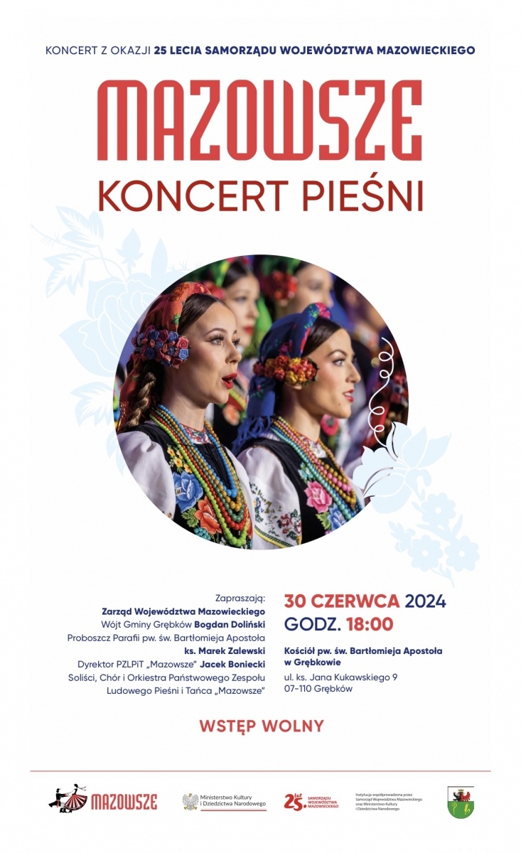 Zespół „Mazowsze” wystąpi w Grębkowie