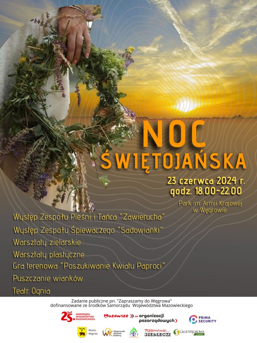 Noc Świętojańska w Parku Miejskim w Węgrowie